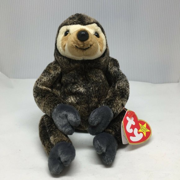 Ty Beanie Baby Slowpoke Sloth Plush Stuffed Animal Retired...